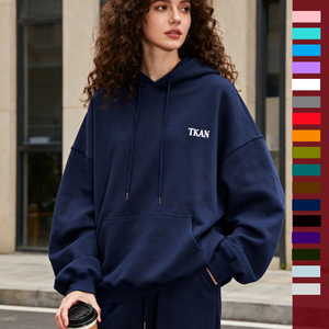 TKAN299 Venta al por mayor de alta calidad de algodón de moda Casual Mujeres Sudadera con capucha y pantalones de jogging Conjunto para las mujeres Logotipo de impresión personalizada - Product Image 1