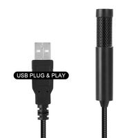 Micrófono de Condensador USB Portátil Mini, con Cable, de Plástico, para PC/Laptop, con Cancelación de Ruido, Diseño Ligero, Color Azul