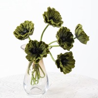 Buket Bunga Poppy Buatan Sentuhan Realistis PU 30cm Bunga Artificial untuk Dekorasi Ruang Tamu Rumah