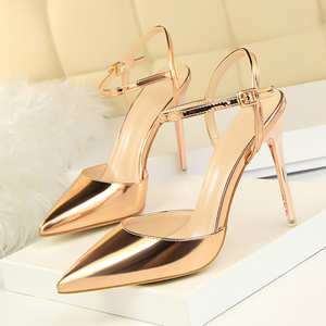 Zapatos de Tacón Alto Stiletto con Una Sola Tira, Elegantes y Sensuales para Mujer, Cómodos, de Charol Suave, con Punta en Pico, Estilo Veraniego - Product Image 5