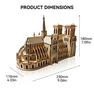 <span class=keywords><strong>Puzzle</strong></span> en bois <span class=keywords><strong>3D</strong></span> personnalisé avec logo, modèle de cathédrale, idéal comme souvenir pour les fêtes religieuses - Product Image 5