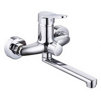 Ensemble de douche en céramique de luxe léger, mural, avec sortie d'eau inférieure pressurisée, mitigeur bain-froid/chaud, pour le marché international (Chine)