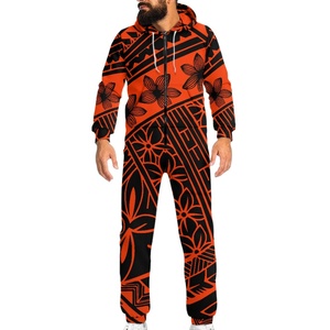 Tuta da <span class=keywords><strong>uomo</strong></span> e donna stile sportivo polinesia fiori di ibisco stampa tuta con cappuccio con cerniera abbigliamento Unisex - Product Image 3