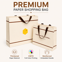 Emballage de boutique sacs en papier biodégradables pour faire du shopping ruban sérigraphié en relief avec logo personnalisé pour vêtements fourrure