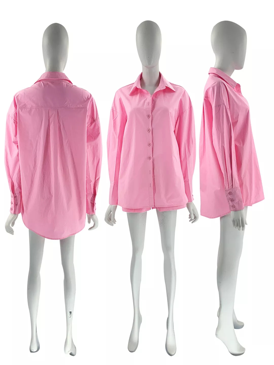 Y220157 women Long Sleeve Shirt Jacket With High Waist Short Pants set