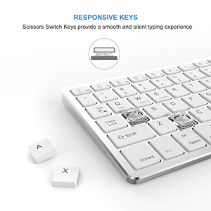 Nhà Máy Bán buôn cắt kéo chúng tôi bố trí mỏng thiết kế di động có thể sạc lại Bàn phím nhựa BT Bàn phím không dây - Product Image 3