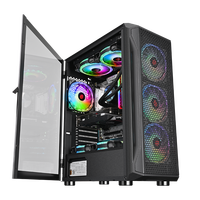 WJCOOLMAN Factory Outlet Produk Terbaru Kualitas Terbaik Casing Komputer Gaming Mini-ITX Vertikal Berbahan Baja dengan Port USB di Depan dan Jendela Panel Samping