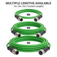 Connecteur PVC M12 personnalisé 8 broches A-code Mâle Femelle Prises RJ45 Assemblage de câbles Ethernet industriels Profinet Double blindage IP67