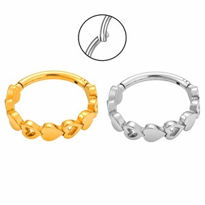 Anillo de Acero Inoxidable para Nariz, <span class=keywords><strong>Piercing</strong></span> <span class=keywords><strong>Daith</strong></span>, Joyería en Forma de Corazón con Bisagras, Septum, Joyería PARA EL Cuerpo - Product Image 1