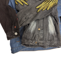 Jaket Jeans Fashion Pakaian Bekas Pakaian Second Hand Jaket Musim Dingin Pakaian Musim Dingin untuk Pria Dewasa Pakaian Kasual Campuran Warna