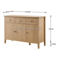 Armoire de buffet en bois élégante à 3 tiroirs et 3 portes pour hôtel pour le rangement du buffet du café ou l'utilisation de la table de buffet