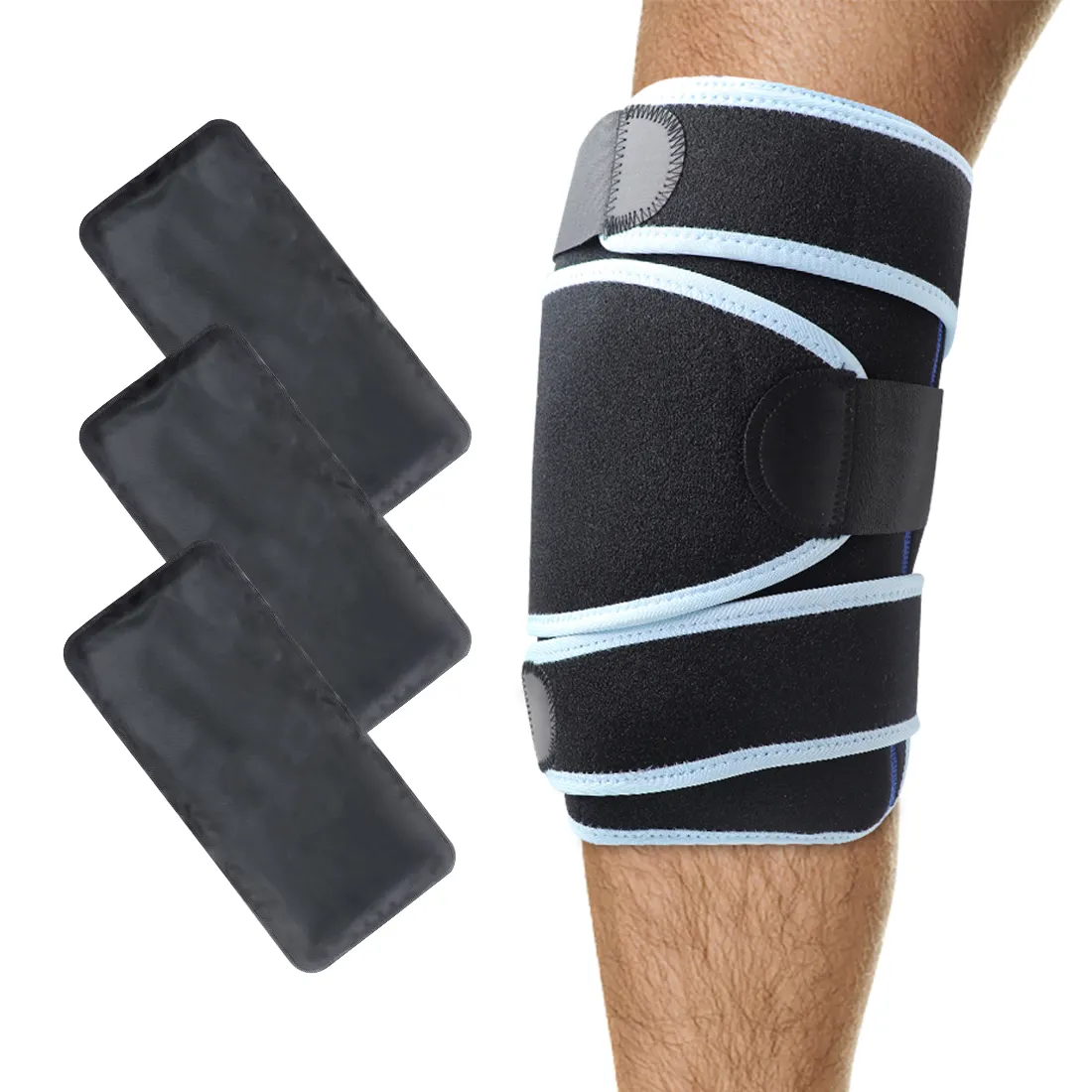 Hot Cold Gel knee wrap with therapy reusable three ice packs Health Care Supplies
