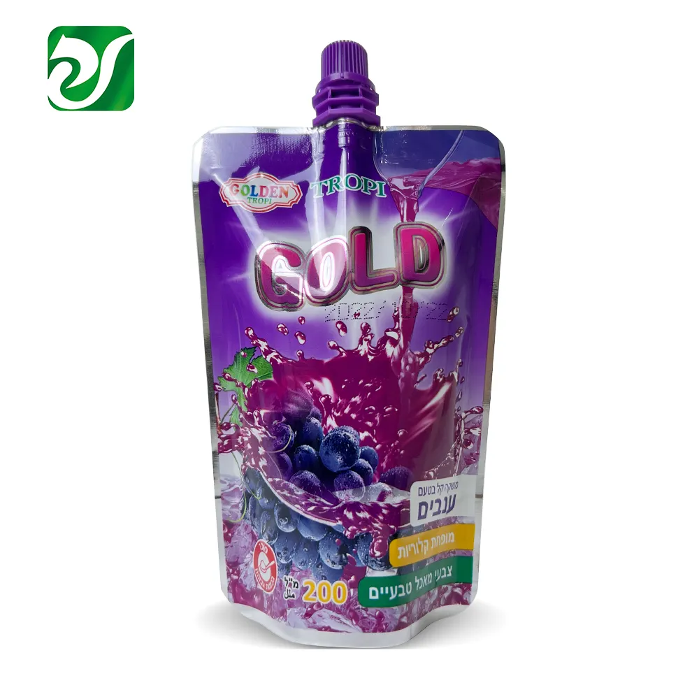 sachet de jus doypack Korean Drinks Beverage Pouch Stand-up Custom Grape Juice Packaging Spout Bag