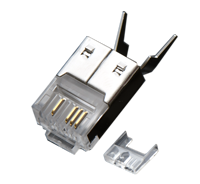 Cat6/Cat6a RJ45 8P8C PIN1236 colokan Modular perisai kabel jaringan Ethernet dengan konektor soket STP/SFTP RJ45 konektor soket
