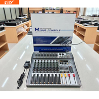 MX99-8i Mixeur audio 8 canaux avec égaliseur 7 bandes, 2 sorties auxiliaires AUX et 99 types d'effets numériques pour club/scène