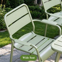 Chaises empilables en aluminium robustes et populaires pour café, restaurant, jardin, hôtel, resort, villas