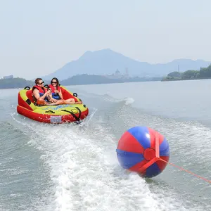 On Stock Heavy-Duty Watersports Inflatable Towable Booster Tube - 2 Person Water Boating Float Tow Raft Inflatable Pull Boat