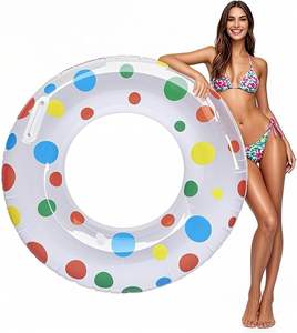 Flotador Inflable de PVC con Diseño de Puntos Coloridos MAKE WAVES para Adultos y Niños - Product Image 1