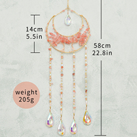 Attrape-rêves en améthyste naturelle, pendentif demi-lune, gravier de cristal, style Art Déco pour la décoration de la maison