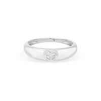 Bague Cœur Minimaliste LOZRUNVE en Argent Sterling 925 Plaqué Or 18 carats avec Zircon Double Poire Massif