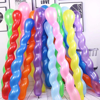 Ballons en latex longs et colorés en spirale torsadée pour Halloween, Noël, Pâques, mariages, anniversaires, fêtes, baby showers, décorations