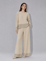 Ensemble pull et pantalon en tricot doux pour l'automne, ensemble décontracté en cachemire uni, ensemble en tricot deux pièces pour femmes