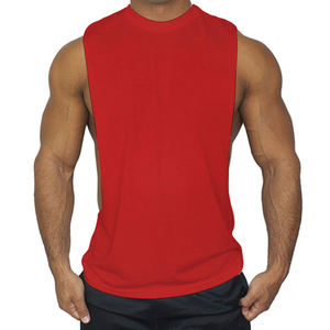 Maglietta da ginnastica senza maniche da uomo in cotone taglio basso taglie forti per il Fitness canotte nere Bodybuilding Muscle camicie sportive canottiere - Product Image 2