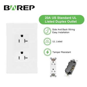 Tomacorriente dúplex Barep <span class=keywords><strong>de</strong></span> 2 polos y 3 hilos, 20A 125V, estándar estadounidense, resistente a manipulaciones, residencial, con 2 salidas, sin placa <span class=keywords><strong>de</strong></span> pared - Product Image 2