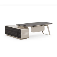 Meubles de bureau de luxe modernes de qualité supérieure, table de bureau en bois en forme de L pour bureau de direction