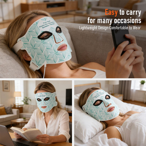 Masque facial LED Green Leaf Wrap 60 perles - <span class=keywords><strong>Rouge</strong></span> pour éclaircir la peau, contrôler le sébum, luminothérapie, masque facial LED de qualité professionnelle - Product Image 4