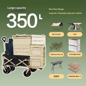 Source Factory 180L Canopy Edition Camping Wagon 10-Inch All-Terrain Wheels 12-Bearing Folding Utility Cart 40HQ Bulk Order - Product Image 2