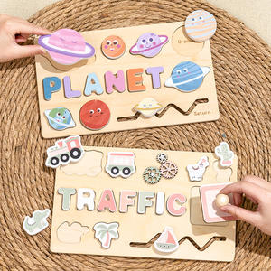 Enfants en bois Alphabet forme correspondant activité sensorielle Puzzle conseil Montessori éducatif cadeau d'anniversaire pour garçons et filles - Product Image 3