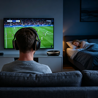 Casque audio optique sans fil numérique 2,4 GHz pour TV avec émetteur et station de charge