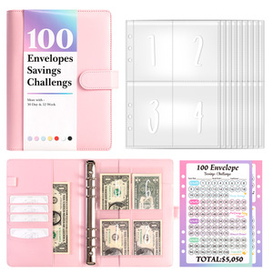 Venta caliente nuevo estilo 100 Day Challenge Ahorre dinero Tapa dura PU cubierta libro de reserva de efectivo personalizable - Product Image 3