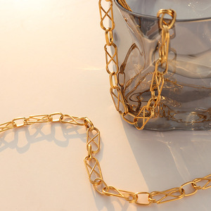 Bộ Trang Sức Vàng Thời Thượng Mới 2022 Bộ Vòng Tay Dây Chuyền Dày Vòng Cổ Thép Không Gỉ Mạ Vàng Clasp Hip Hop Vòng Đeo Tay Bộ Vòng Cổ - Product Image 5