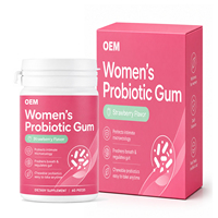 Vitahall ODM Probiotiques fonctionnels pour femmes, gommes à mâcher à la fraise, probiotiques à mâcher à tout moment, complément alimentaire pour la santé féminine, marque privée