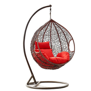 Sedia a dondolo da esterno durevole di vendita calda doppio cesto appeso sedia in vimini <span class=keywords><strong>nido</strong></span> d'uccello altalena da esterno - Product Image 6