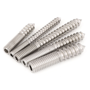 Vis à œillet en acier inoxydable à double extrémité, filetage bois, embout hexagonal, vis autotaraudeuse pour fixation de meubles, montage intérieur - Product Image 1