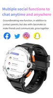 Reloj Inteligente Redondo para Hombre PG999 con Tarjeta SIM 4G, Funciones de Teléfono Android, Navegación GPS, WIFI, Cámara de Video, Brújula, Resistente al Agua (IP67)