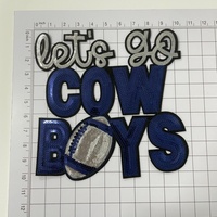 Vente en gros personnalisé Western Cowboy Cheer patchs à paillettes coloré brillant tissu fer sur vêtements chapeau patch avec paillettes broderie