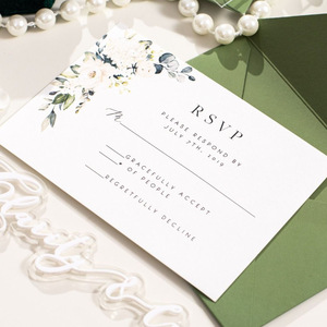 Invitations et cartes de luxe pour mariage, anniversaire et remise de diplôme, cartes cadeaux personnalisées écologiques en papier pour fêtes avec enveloppe - Product Image 4