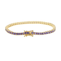 Nouveau Bracelet Femme Hip-hop Européen et Américain, Chaîne Tennis 3m Multicolore avec Zircons Sertis en Forme de Boule, Modèle C206