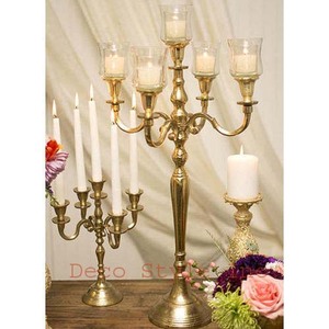 metal decor candelabra crystal beads five arms decorative Candelabra candelabra - Product Image 1