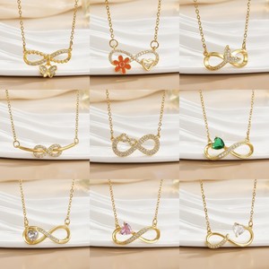 Groothandel Dames Infinity Sieraden RVS Verguld Zirkoon Infinity Hangertje Ketting voor Dames - Product Image 4
