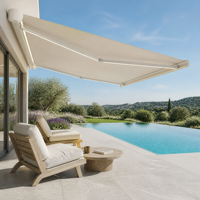 Auvent de terrasse rétractable manuel ou motorisé, structure en aluminium pour balcon, terrasse, fenêtre, porte, protection solaire