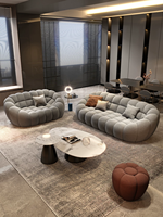Italienisches Minimalistisches Design Großes Villa-Wohnzimmer Gebogenes Eck-Rundsofa aus Stoff