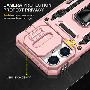 Funda Resistente para <span class=keywords><strong>iPhone</strong></span> 17 Pro Max con Protector de Privacidad Deslizante para Cámara, Protección de 360° °   Soporte Giratorio con Anillo - Product Image 5