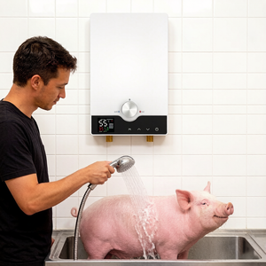 <span class=keywords><strong>Chauffe</strong></span>-<span class=keywords><strong>eau</strong></span> <span class=keywords><strong>instantané</strong></span> sans réservoir à température constante à fréquence variable 9KW blanc pour douche rapide et chaude en 2 secondes pour salle de bain familiale - Product Image 5