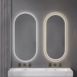 <span class=keywords><strong>กระจก</strong></span>ห้องน้ำทรงรีสมัยใหม่พร้อมไฟ LED เลนส์กระจกป้องกันฝ้า ติดผนัง สำหรับใช้ตกแต่งห้องน้ำในโรงแรม บ้าน ร้านเสริมสวย - Product Image 5