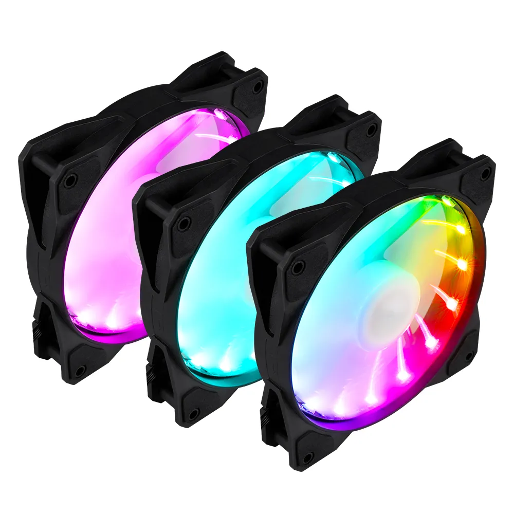 Бесплатный образец, 12 В, 6 контактов, 15 светодиодов, RGB-подсветка, Компьютерный Вентилятор для игрового ПК, СВЕТОДИОДНЫЙ многоцветный 120 мм кулер для процессора, RGB компьютерные вентиляторы